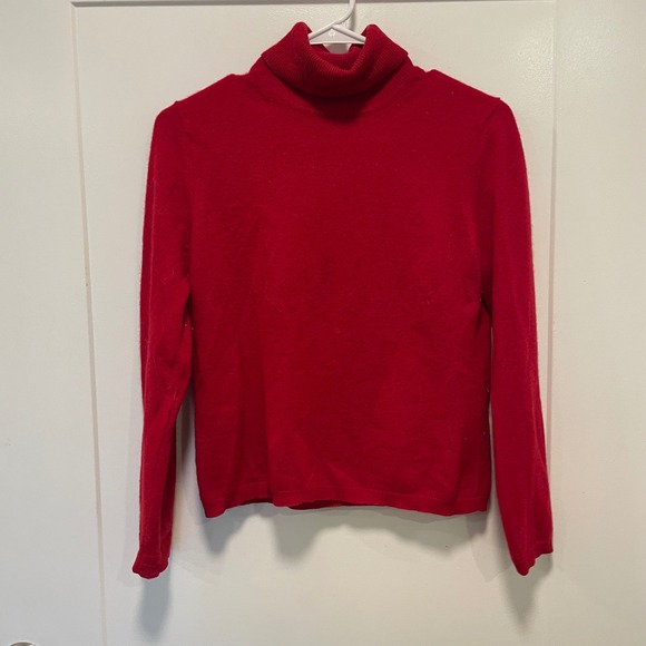 croft & barrow Sweaters - Croft & Barrow Red 100% Cashmere Turtleneck Sweater Women Small Long Sleeve Knit
